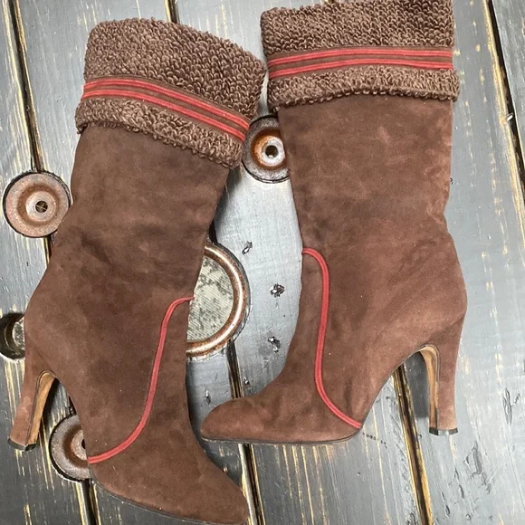 *VINTAGE* Yves Saint Laurent Brown Suede Boots